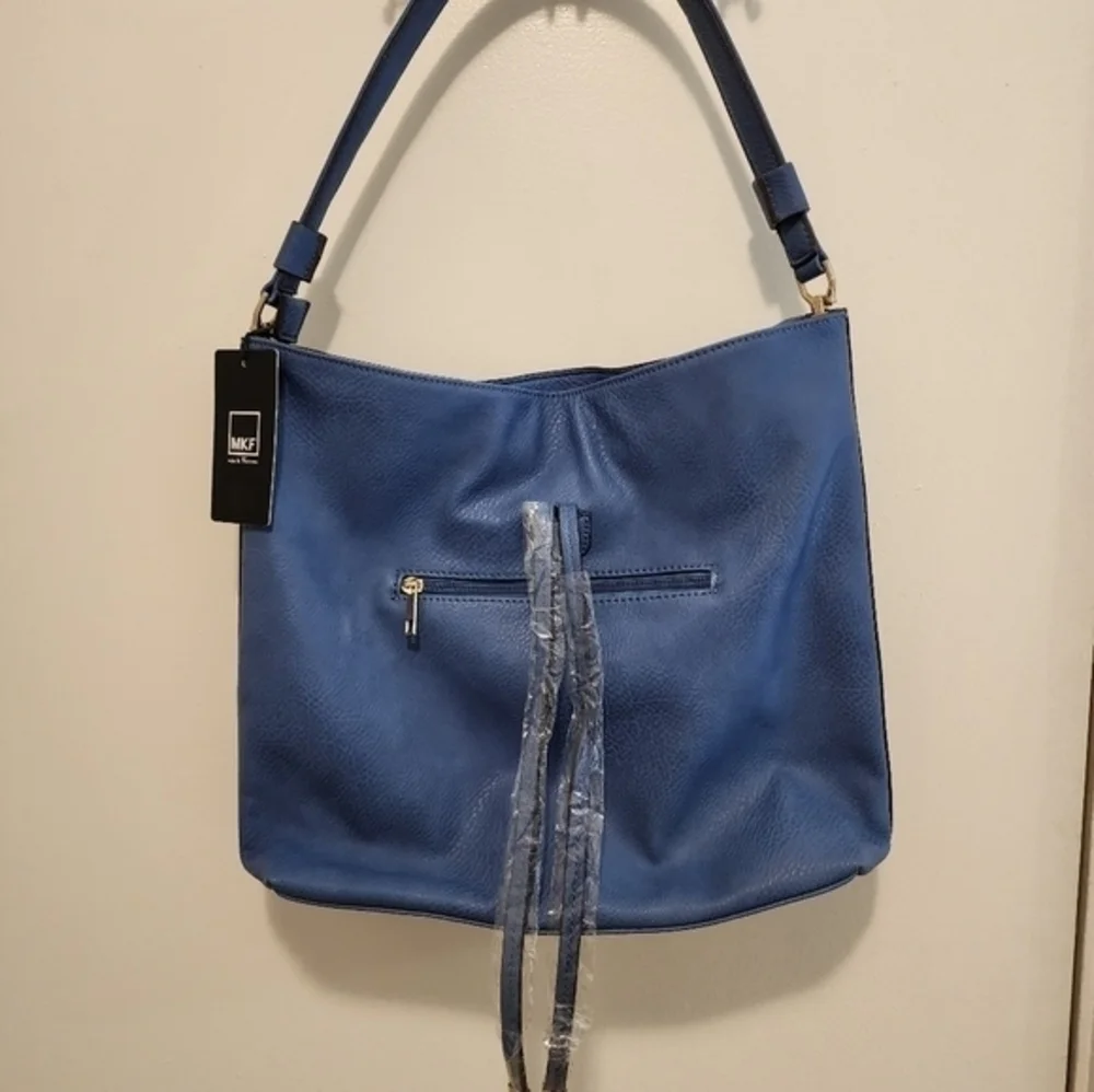 Mia K Farrow Womens Blue and Gold Large‎ Handbag